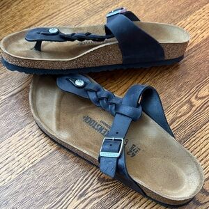 Birkenstock Women's Black Gizeh Braided Sandals